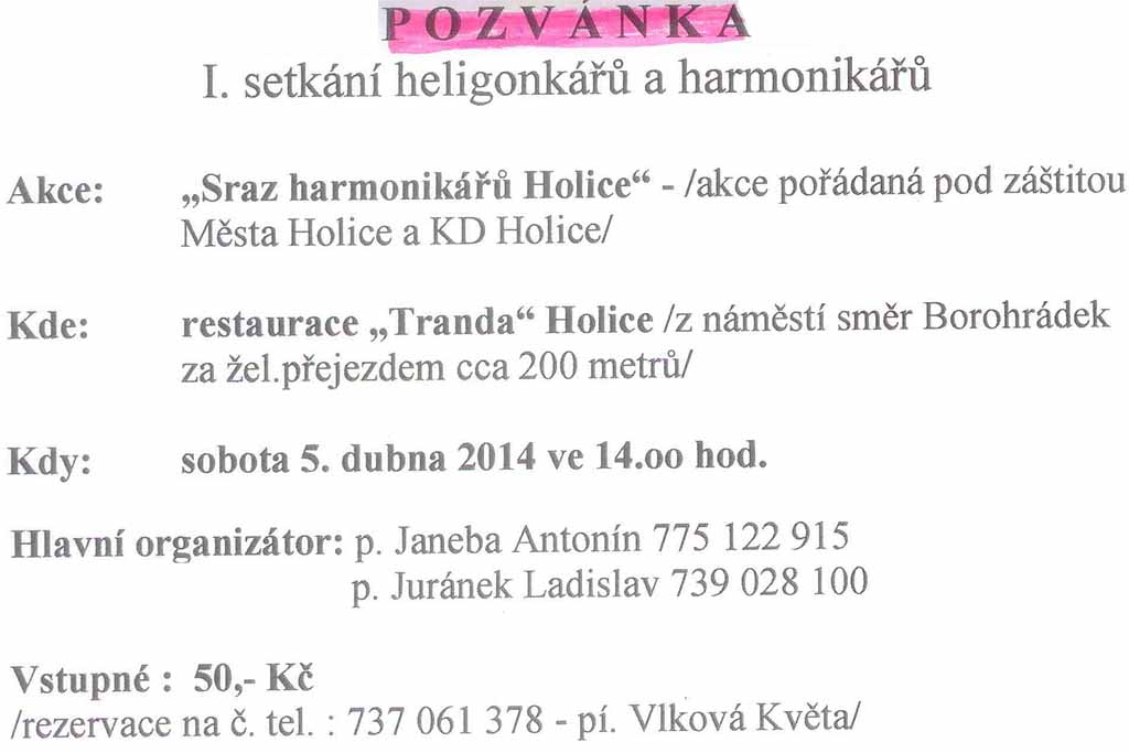 Pozvánka do Holic 2014