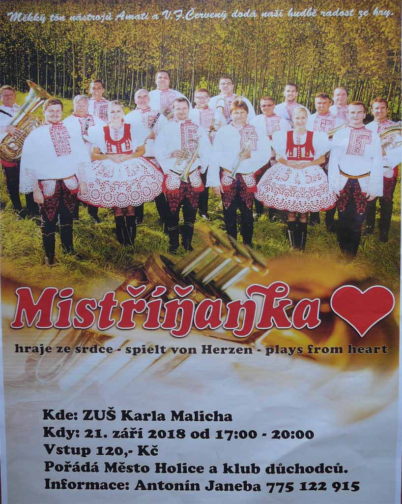 Pozvánka na Mistříňanku do Holic 2018